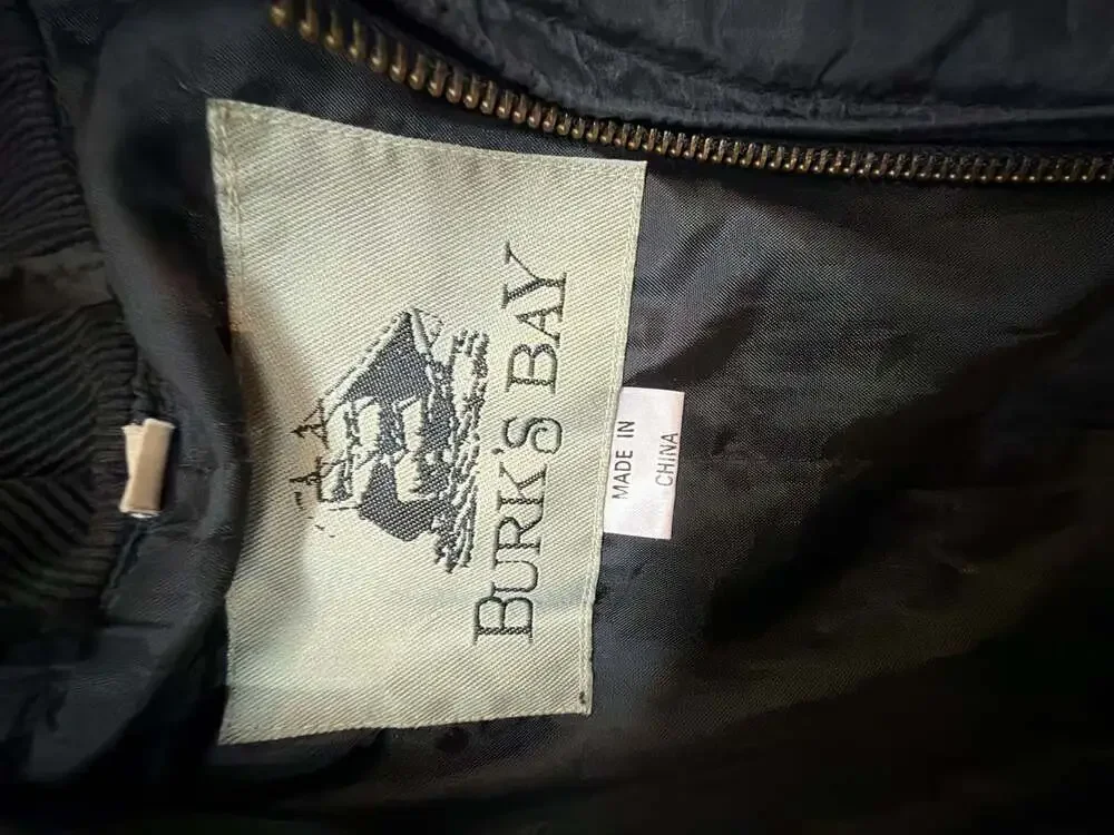 Burk's Bay Corvette 100% Silk Black Bomber Jacket Men's XL